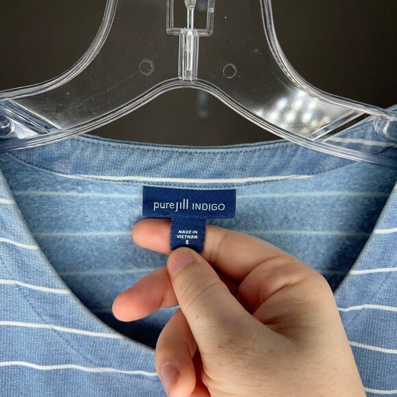 Purejill Indigo womens long sleeve top size small - Picture 3 of 3